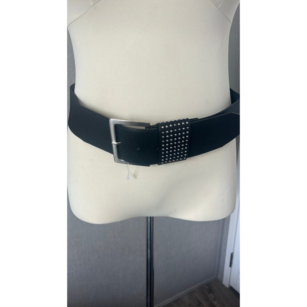 Black Women’s Belt with Silver Studded Details